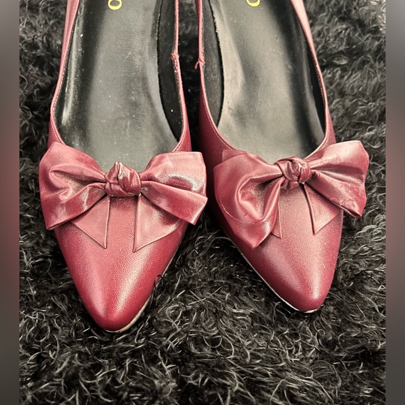 VINTAGE 80’s “Calico” Genuine Leather Burgundy Shoes w Kitten Heel - Never Worn! - Picture 10 of 10